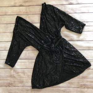 Fashion Nova Black Sequence Mini Dress